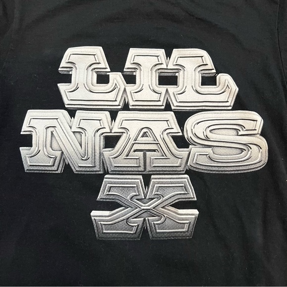 Unisex Lil Nas X Black Logo Front And Back Tee Shirt Size S - Picture 3 of 8